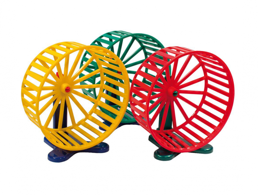 Беговое колесо для грызунов Зооник пластмассовое большое, с подставкой 14 см 1 шт