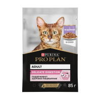 Влажный корм для взрослых кошек с чувствительным пищеварением Pro Plan Delicate с индейкой в соусе, 85 г