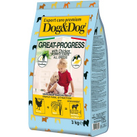 Сухой корм для щенков Dog&Dog Expert Premium Great-Progress с курицей 3 кг