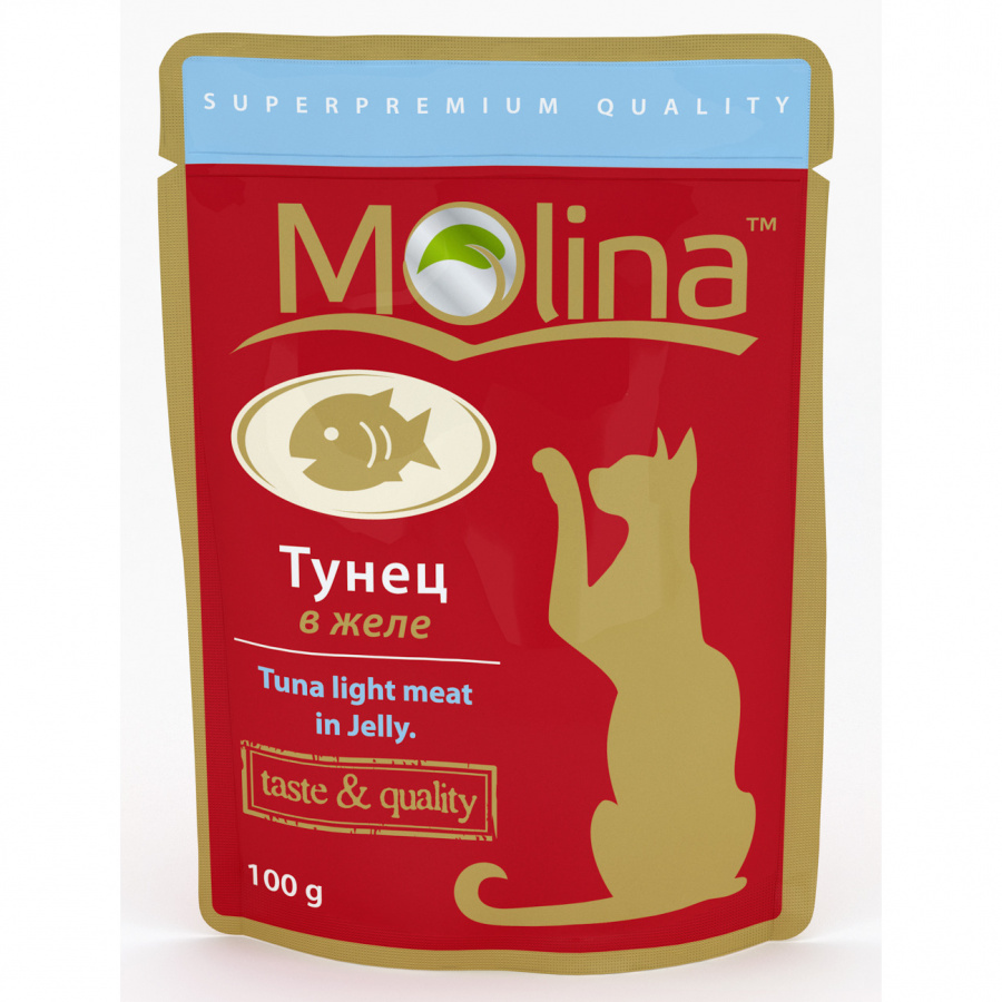 Влажный корм Molina для взрослых кошек, с тунцом в желе, 100 г