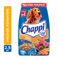 Сухой корм для взрослых собак Chappi «Сытный мясной обед. Мясное изобилие», 2.5кг