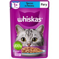 Влажный корм Whiskas для кошек, рагу с треской и лососем, 75 г
