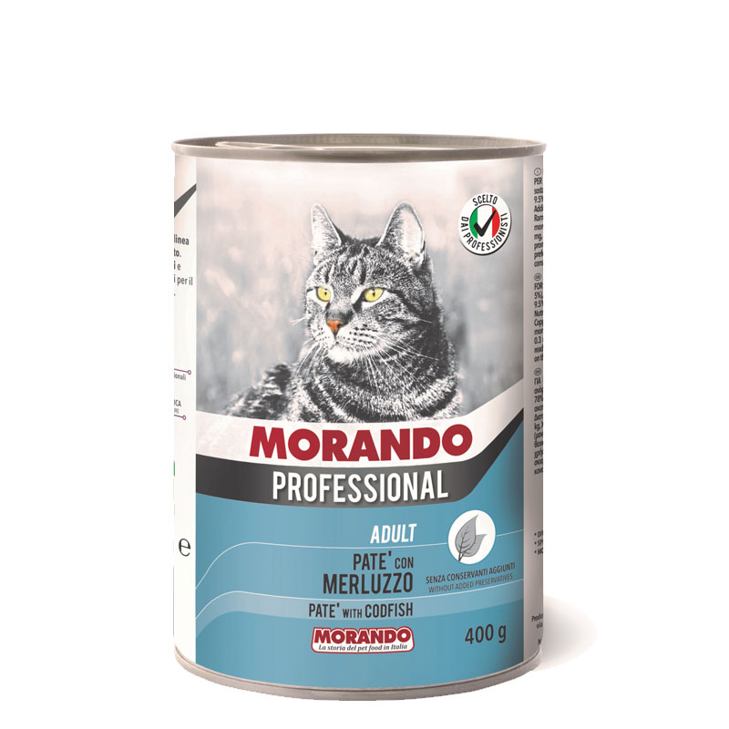 Консервы для кошек Morando Professional Adult паштет с треской 400 г