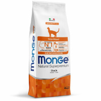 Корм сухой Monge Cat Monoprotein Sterilised для взрослых стерилизованных кошек, с уткой, 10 кг