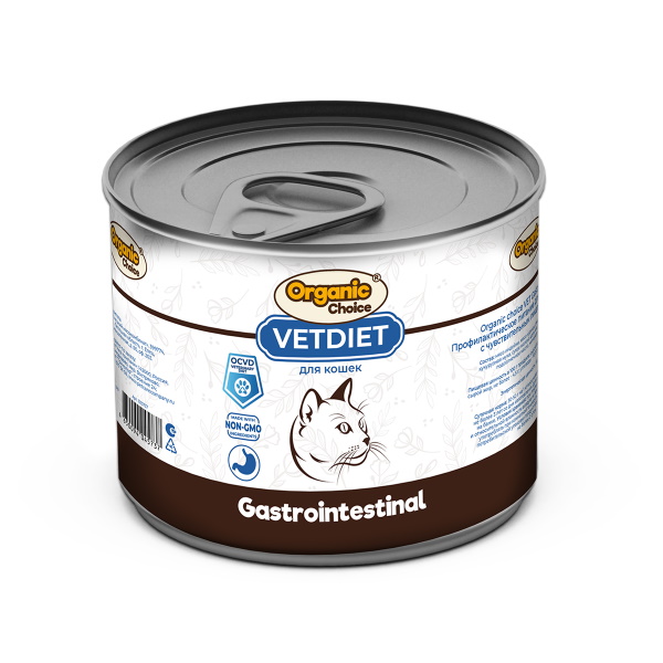 Консервы для взрослых кошек Organic Сhoice VETDIET Gastrointestinal с чувствительным пищеварением 240 г