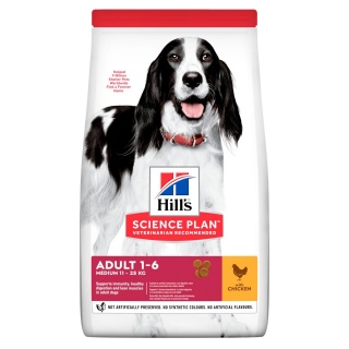 Сухой корм Hill's Science Plan для взрослых собак средних пород для поддержания иммунитета с курицей 2,5 кг
