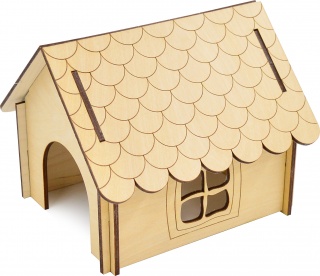 Домик для грызунов Черепица, крыша до пола, фанера 16х13х13 см