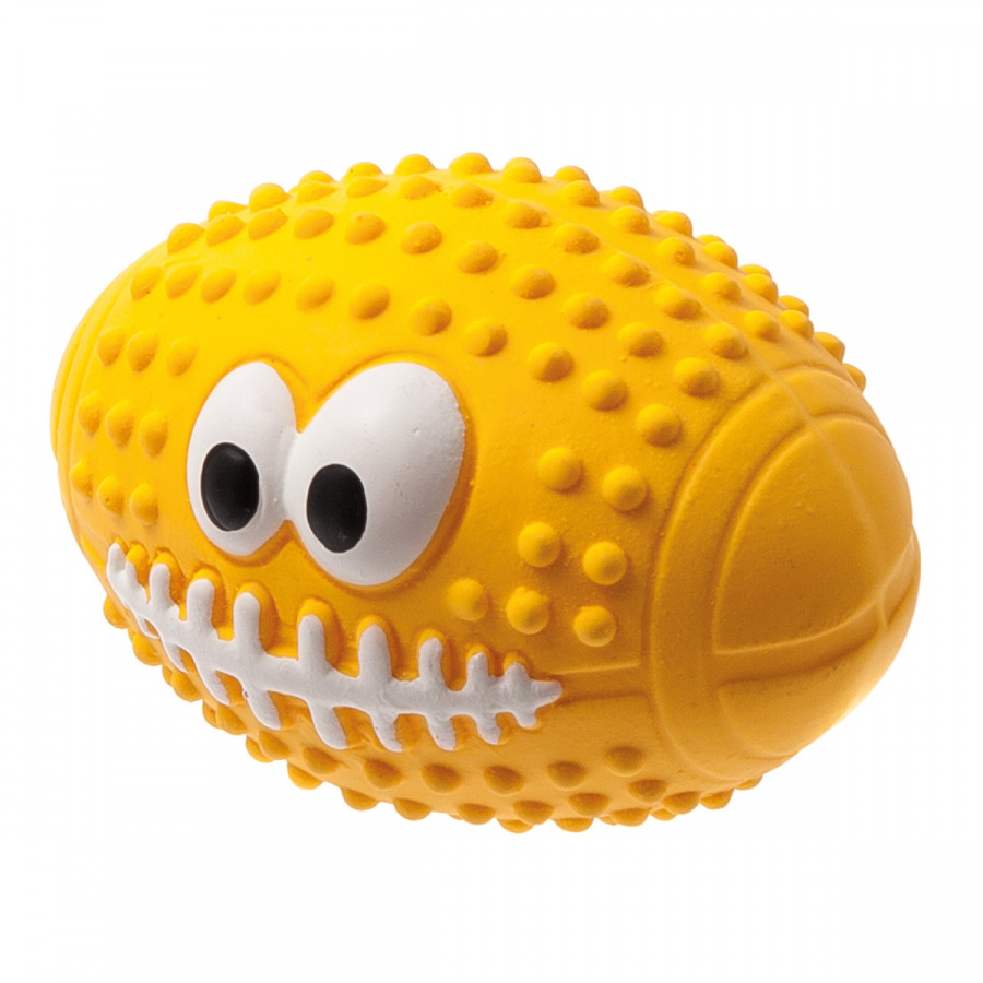 Игрушка для собак ZooOne Мяч регби с глазами, латекс 9,5 см