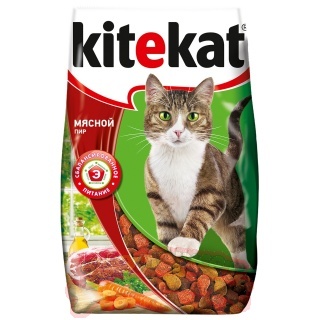Корм сухой Kitekat для взрослых кошек, мясной пир, 800 г