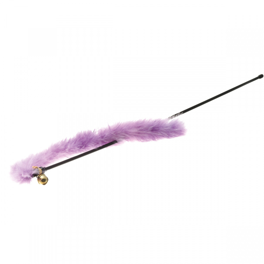 Игрушка для кошек ZooOne ДРАЗНИЛКА (боа) фиолетовая с колокольчиком 30 см