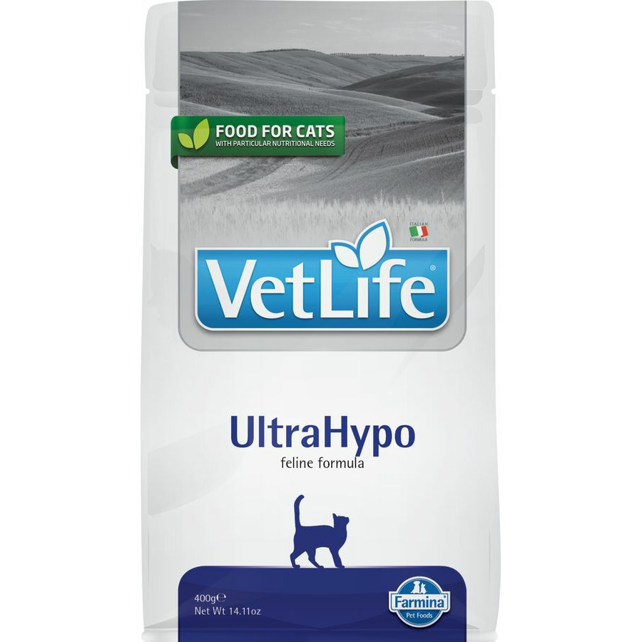 Корм сухой Farmina Vet Life Natural Diet Cat Ultrahypo для взрослых кошек, при аллергии 400 г