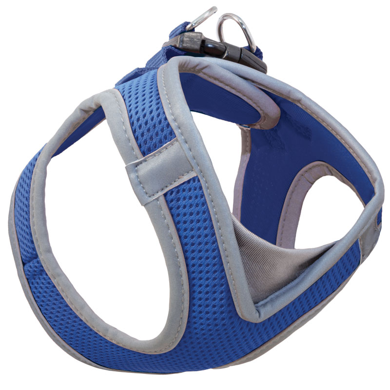 Мягкая шлейка-жилетка для собак нейлоновая синяя XS, обхват груди 320-360мм