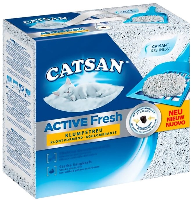 Наполнитель Catsan Active Fresh для кошачьего туалета, комкующийся, 5л