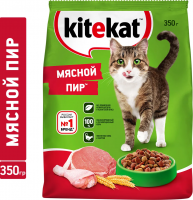 Корм сухой  Kitekat для взрослых кошек, мясной пир, 350 г
