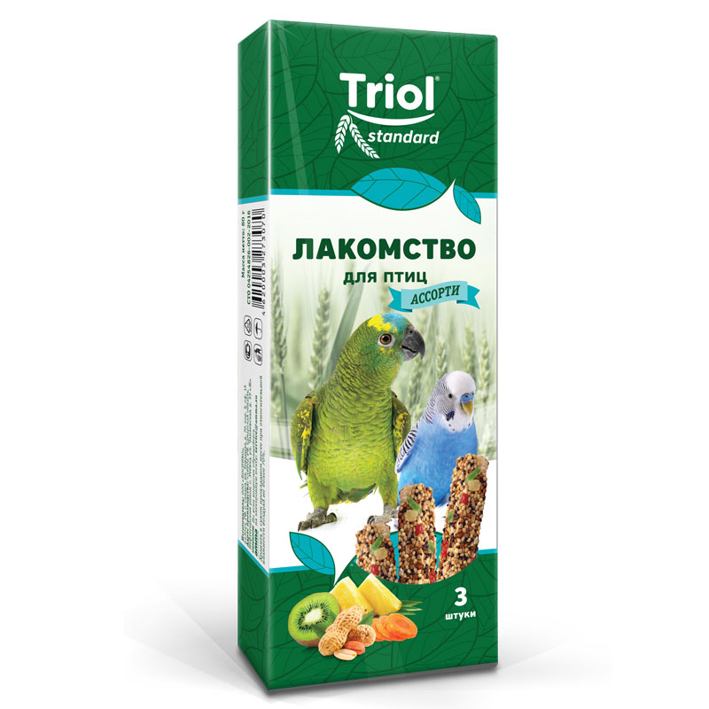 Лакомство для птиц Тriol Standard Ассорти с фруктами, овощами и орехами  75г