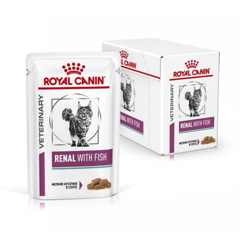 Влажный корм Royal Canin Renal для взрослых кошек, при почечной недостаточности, с рыбой, 85 г