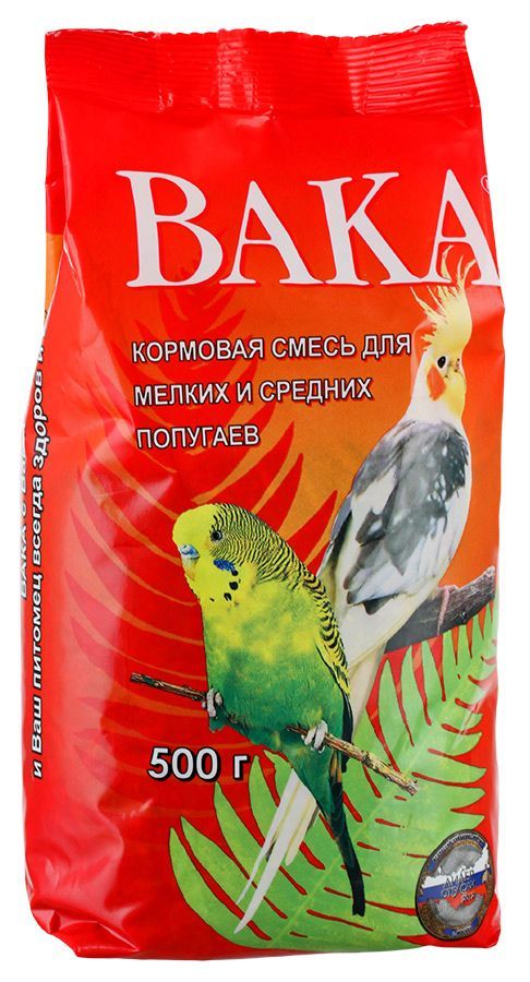 Корм Вака для мелких и средних попугаев, 500 г