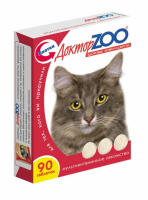 Лакомство Доктор ZOO для кошек, здоровье кожи и шерсти 90 таб