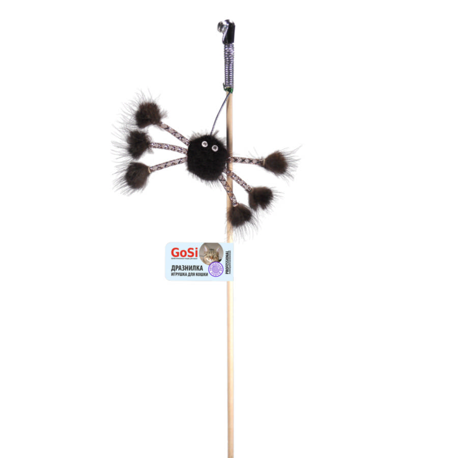 Игрушка для кошек GoSi Махалка Норковый паук на веревке, 50см