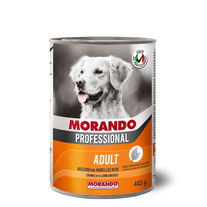Консервы для собак Morando Professional Adult кусочки с ягненком и рисом 405 г