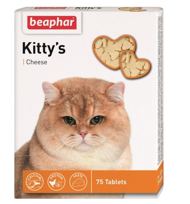 Кормовая добавка Beaphar Kittys +Cheese для кошек 75 таб 