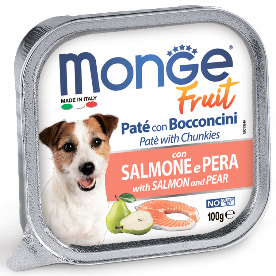 Влажный корм для собак Monge Dog Fruit лосось с грушей, 100г