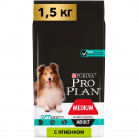 Корм сухой Purina Pro Plan OptiDigest Medium Adult для взрослых собак средних пород, с чувствительным пищеварением, с ягнёнком 1,5 кг