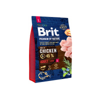Корм сухой Brit Premium by Nature Adult L для взрослых собак крупных пород, с курицей,3 кг.
