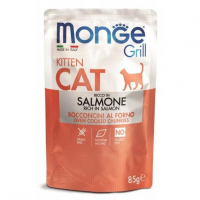 Влажный корм Monge Cat Grill Pouch для котят, норвежский лосось, 85 г
