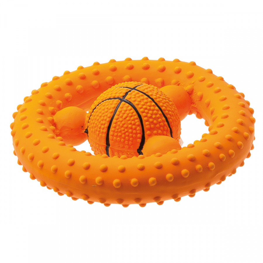 Игрушка для собак ZooOne Баскетбольный руль, латекс 12 см