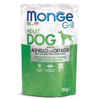 Влажный корм Monge Dog Grill Pouch для собак ягнёнок с овощами, 100 г