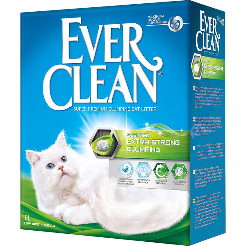 Наполнитель для кошачьего туалета EVER CLEAN Scented Extra Strong комкующийся с ароматизатором, 10 кг.