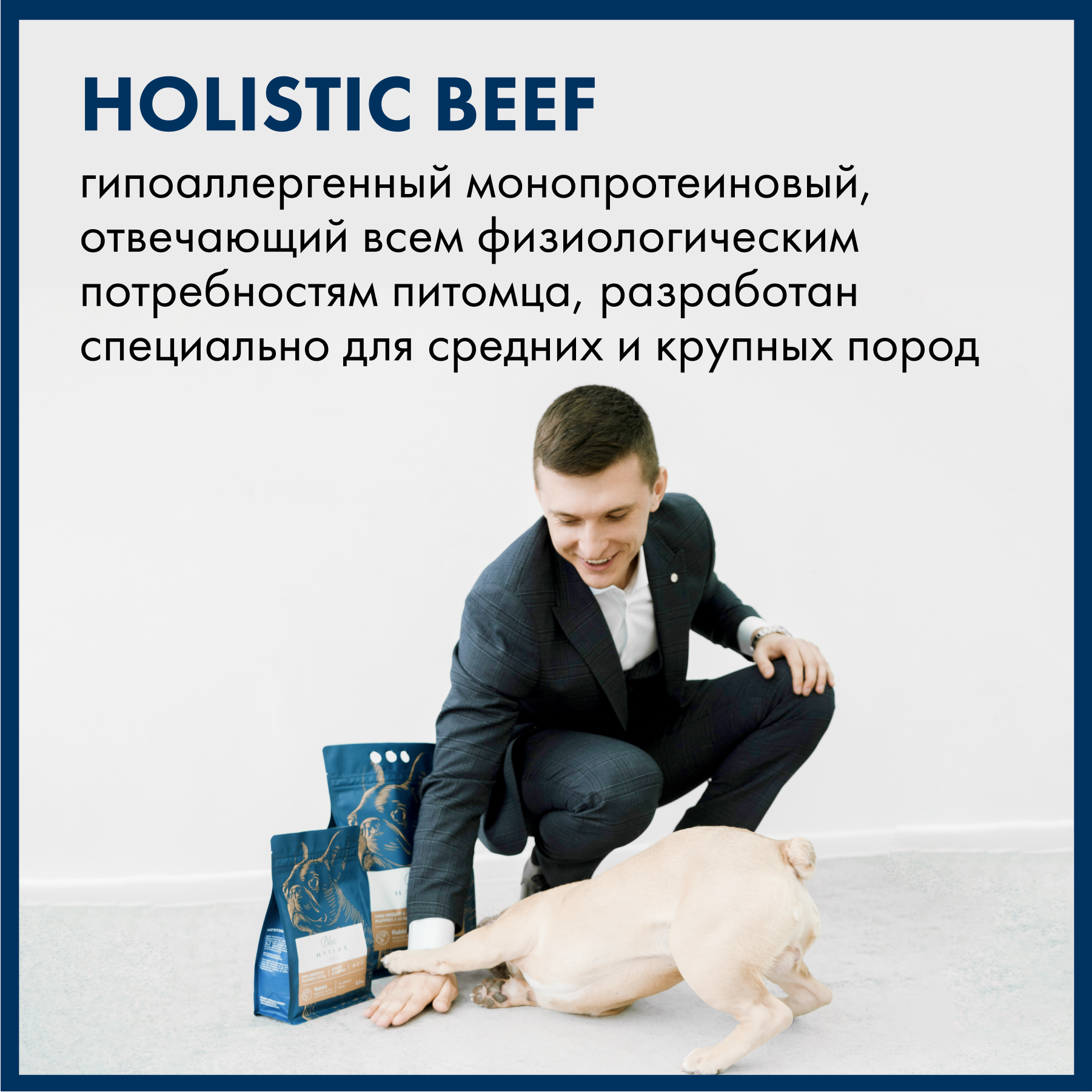 Сухой корм для собак средних и крупных пород Blue Native Holistic Beef с говядиной и бурым рисом, 2 кг