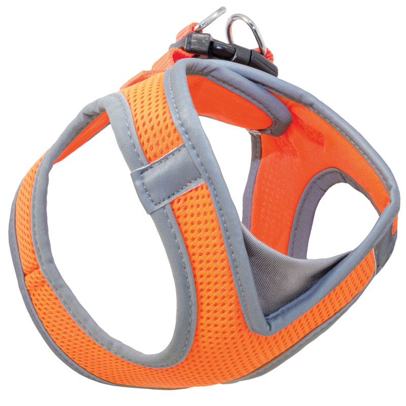 Мягкая шлейка-жилетка для собак TRIOL M нейлоновая оранжевая, обхват груди 410-460мм