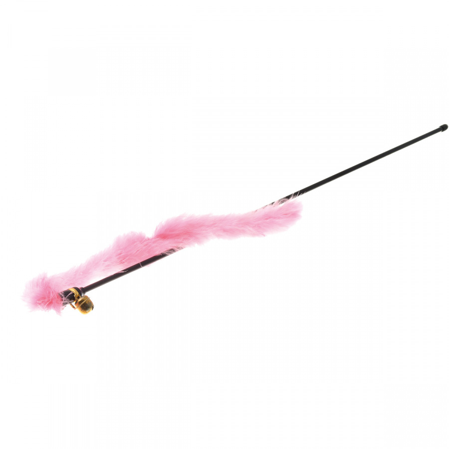 Игрушка для кошек ZooOne ДРАЗНИЛКА (боа) розовая с колокольчиком 30 см