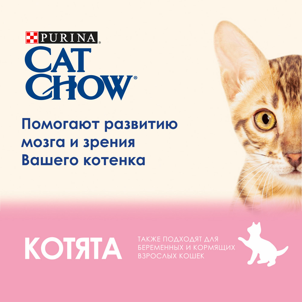 Сухой корм Cat Chow Kitten для котят, с высоким содержанием домашней птицы, 400 г