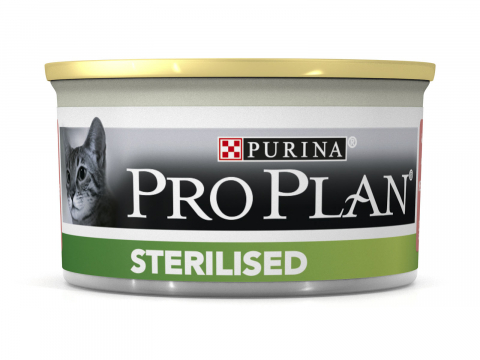 Влажный корм Purina Pro Plan Sterilised для взрослых стерилизованных кошек, с лососем и тунцом, 85 г