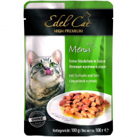 Влажный корм Edel Cat для взрослых кошек, с индейкой и уткой, 100 гр.