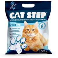 Наполнитель для кошачьего туалета CAT STEP Arctic Blue впитывающий силикагелевый , 15,2 л.