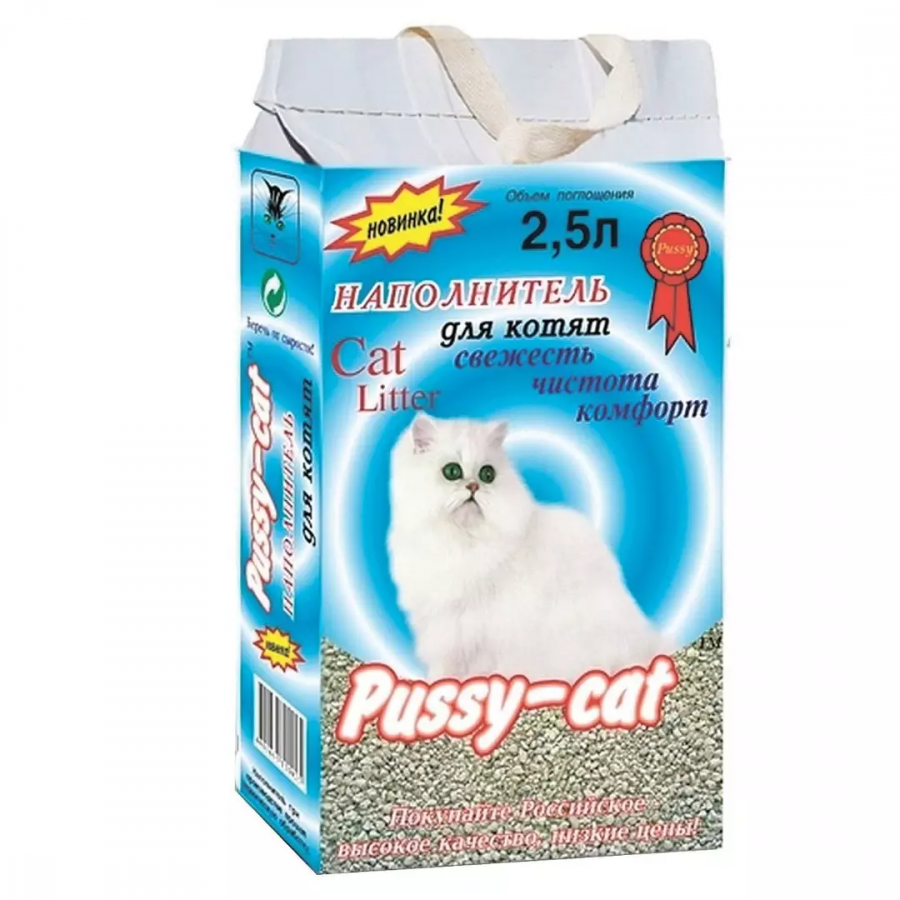 Наполнитель Pussy cat  «Океанический»  для котят, впитывающий 2,5 л /1.5 кг