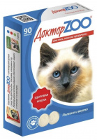 Мультивитаминное лакомство Доктор ZOO для кошек "Здоровая кошка" 90 таблеток