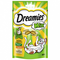 Лакомство Dreamies Mix подушечки для кошек, с курицей и кошачьей мятой, 60 г