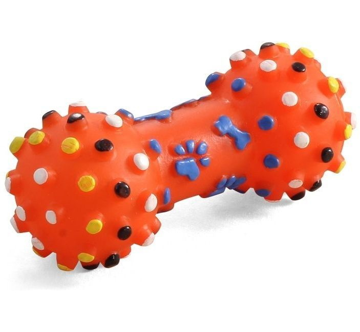 Игрушка для собак  TRIOL Гантель с шипами из винила, в ассортименте, 12 см