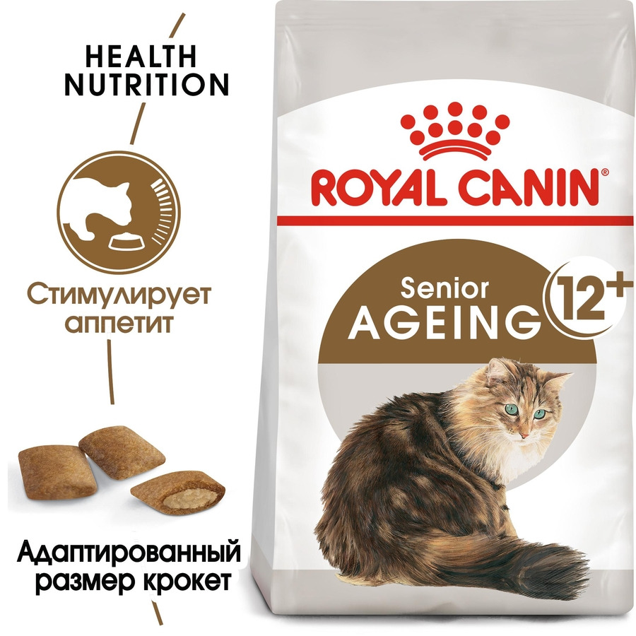 Корм сухой Royal Canin Ageing 12+ для стареющих кошек в возрасте старше 12 лет, 400 гр.