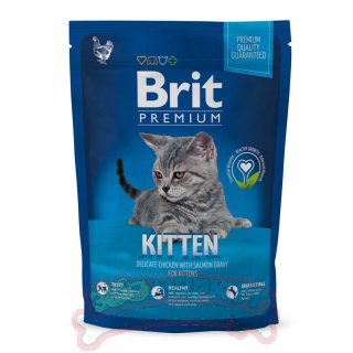 Корм сухой BRIT Premium Cat Kitten для котят, с курицей в лососевом соусе, 300 г.