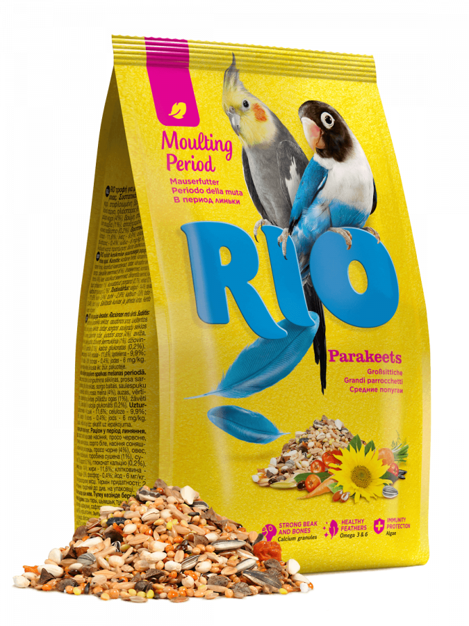 Корм для средних попугаев RIO в период линьки, 500 г