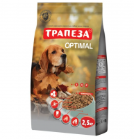 Корм сухой Трапеза Оптималь для взрослых собак всех пород, живущих в городских условиях 2,5 кг