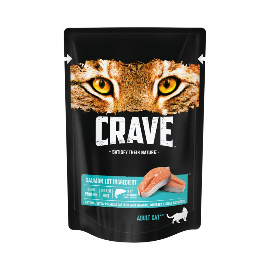 Влажный корм Crave для взрослых кошек, с лососем, 70 г.