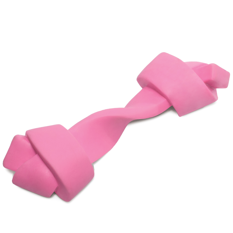 Игрушка для щенков PUPPY из резины Кость узловая, розовая, 135мм