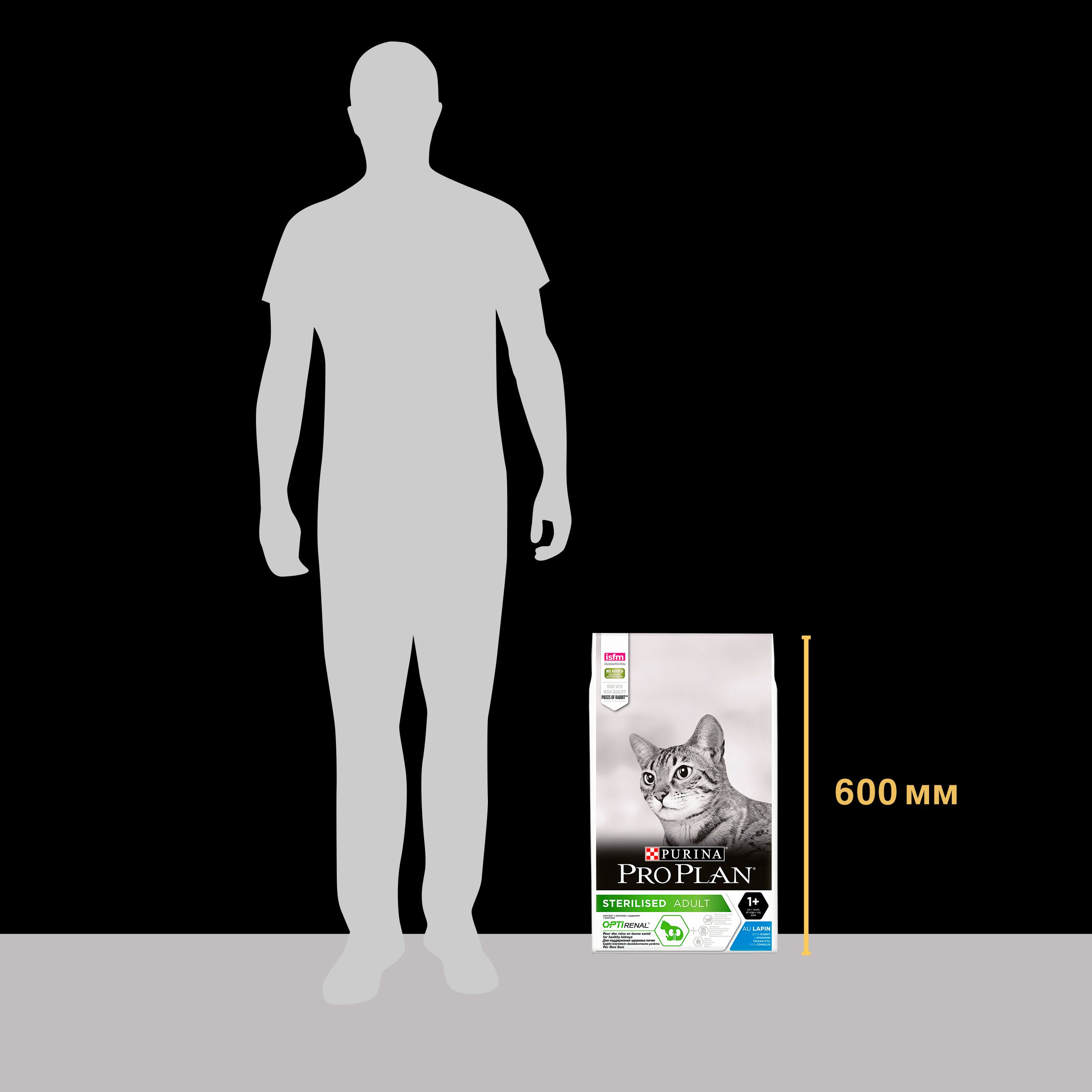 Корм сухой Purina Pro Plan Sterilised для взрослых стерилизованных кошек, с кроликом, 10 кг
